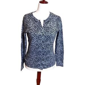 Charter Club animal print cardigan black, gray, white   Sz M